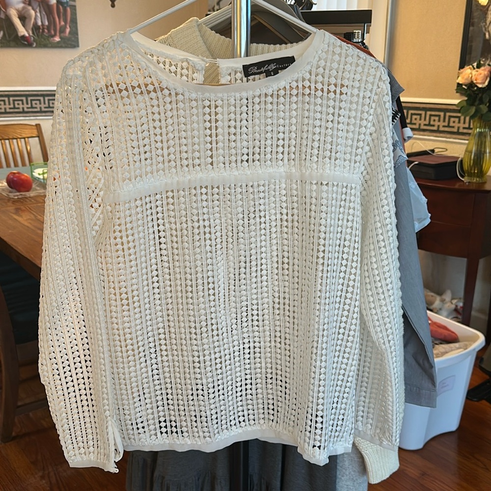 White long-sleeve top
Small